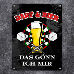 Dart und Bier das gönn ich mir Metallschild