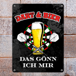 Dart und Bier das gönn ich mir Metallschild
