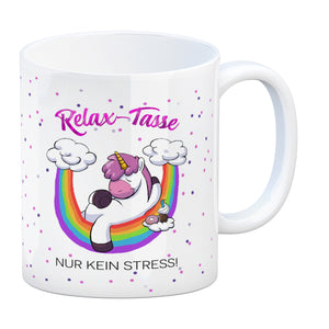 Relax-Tasse Einhorn mit Regenbogen Kaffeebecher