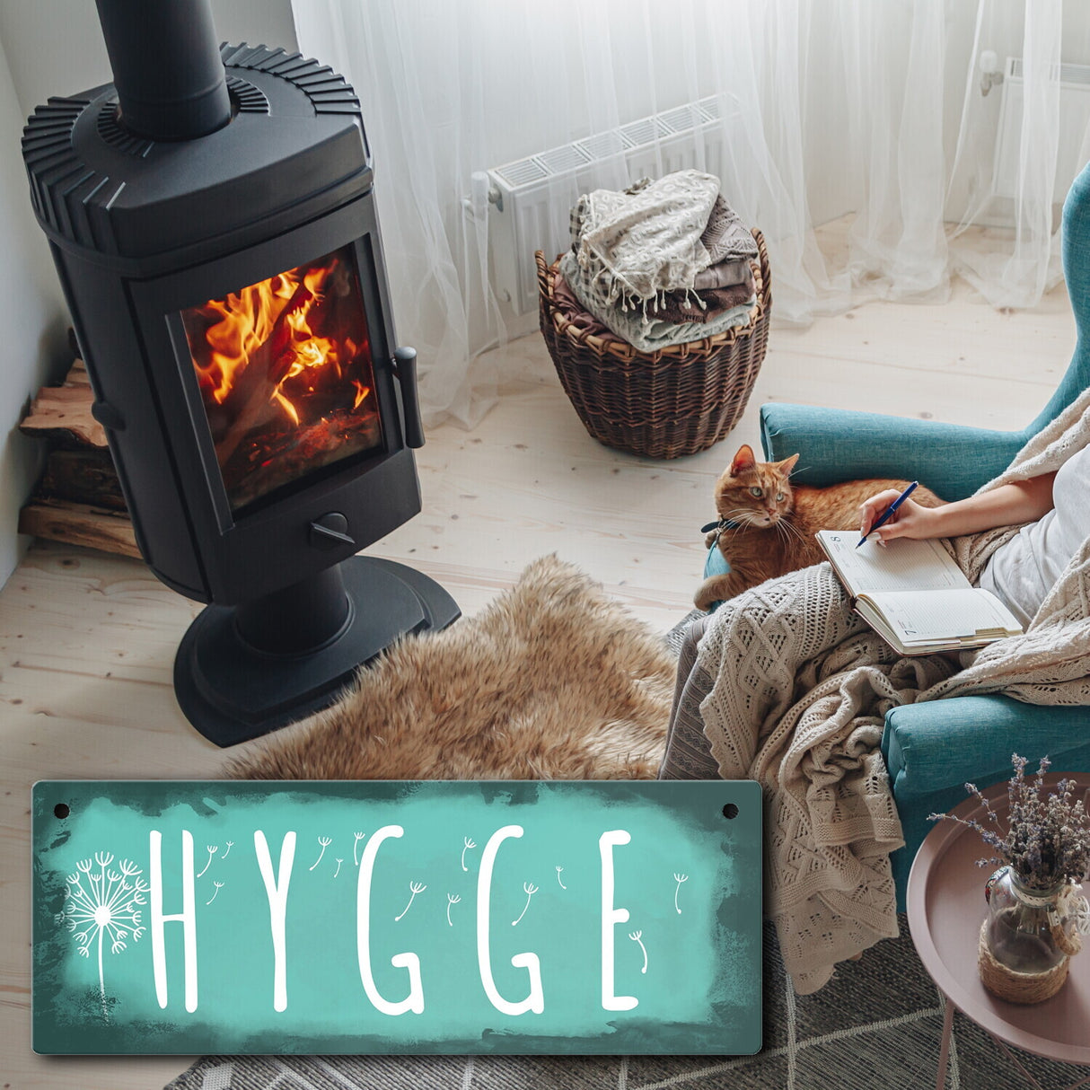 Hygge für eine gemütliche und herzliche Atmosphäre Metallschild