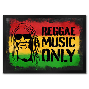 Reggae Music Only Fußmatte für Reggae Fans mit Rastafari Gesicht