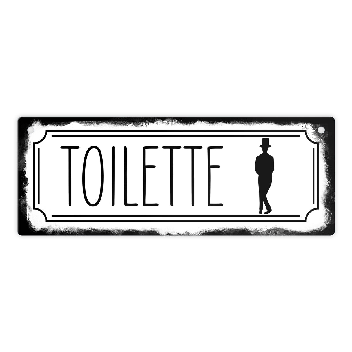 Toilettenschild mit Mann Metallschild in Retrooptik