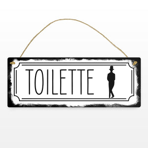 Toilettenschild mit Mann Metallschild in Retrooptik