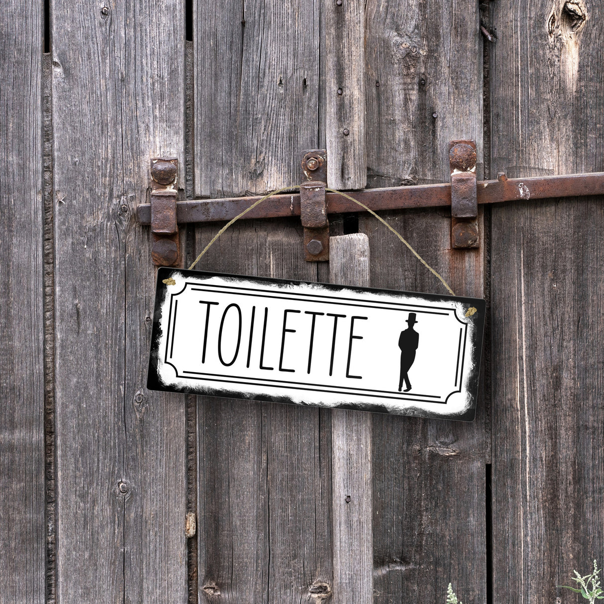 Toilettenschild mit Mann Metallschild in Retrooptik