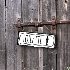 Toilettenschild mit Mann Metallschild in Retrooptik