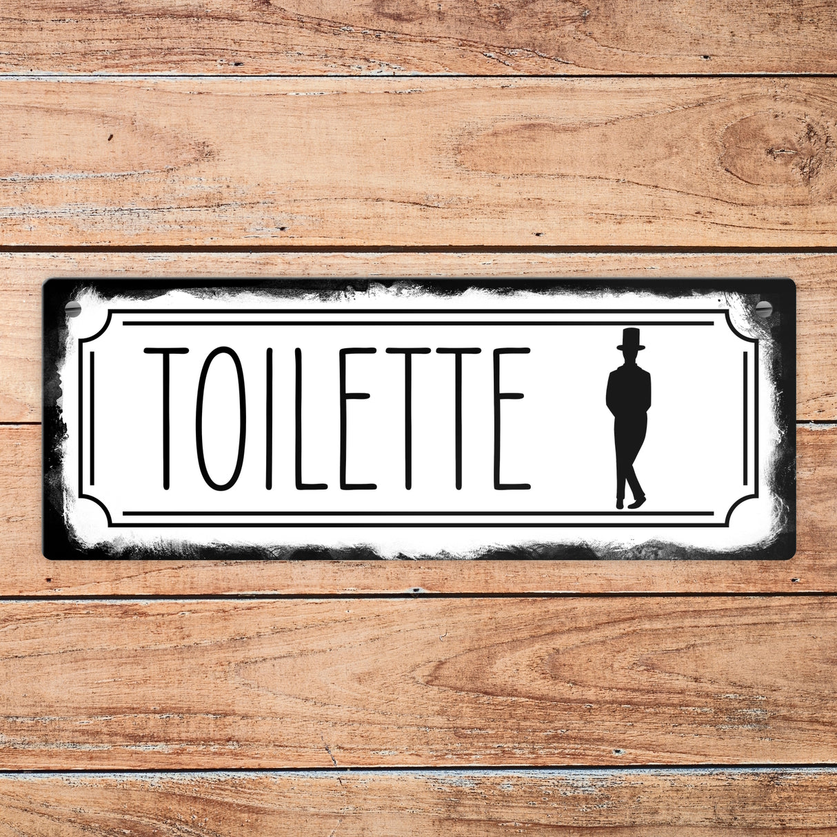 Toilettenschild mit Mann Metallschild in Retrooptik