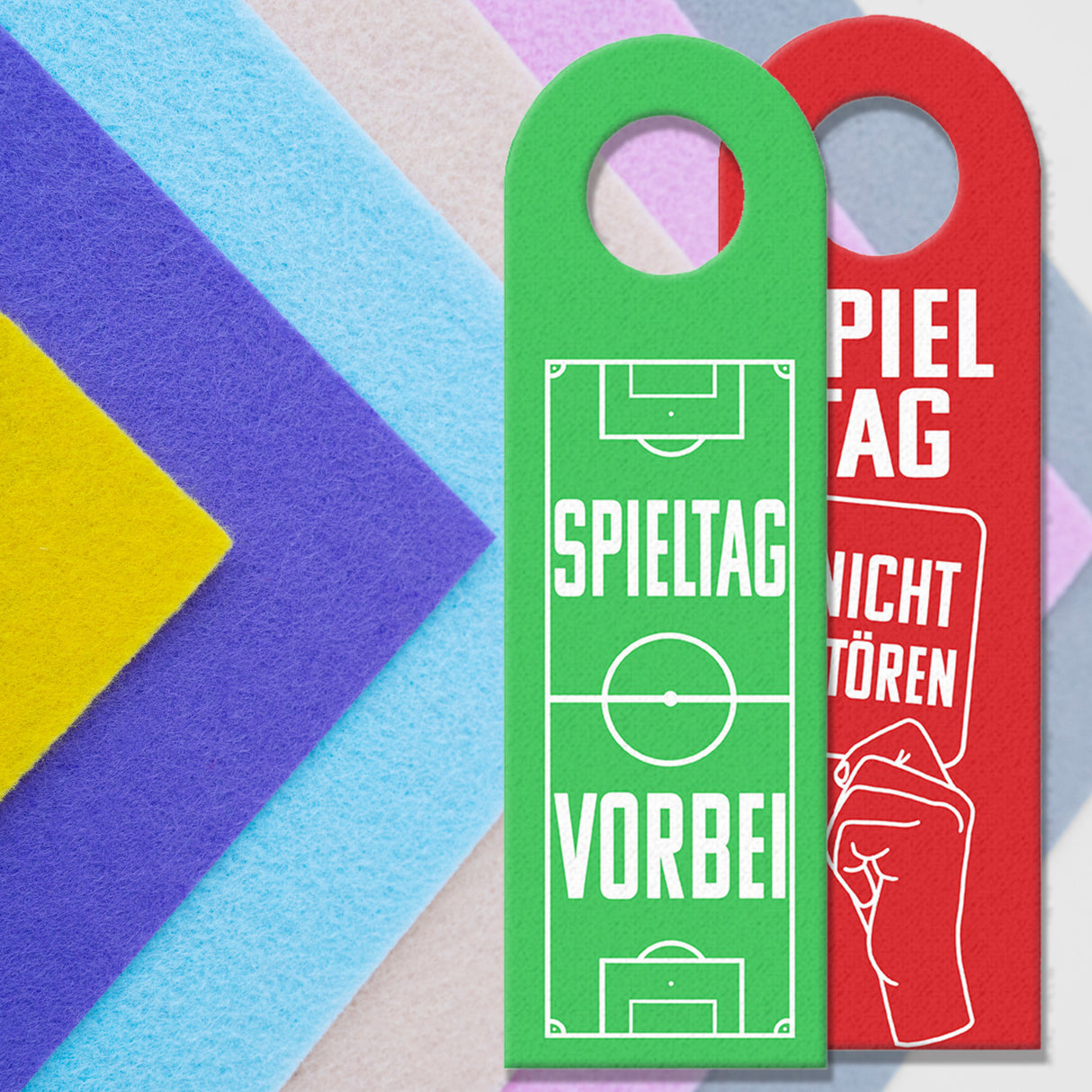 Fußball Spieltag Türhänger für Fußballfans und grün