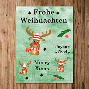 Frohe Weihnachten Rentier Kühlschrankmagnete im 8er Set