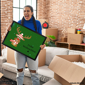 Frohe Weihnachten Rentier Fußmatte