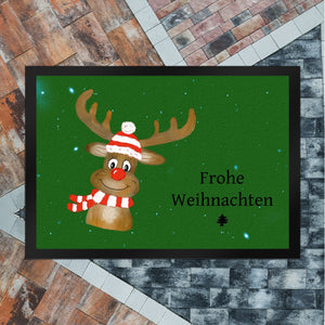 Frohe Weihnachten Rentier Fußmatte