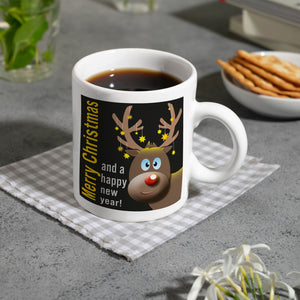 Rentier Motiv und Spruch Kaffeebecher zum Thema Weihnachten