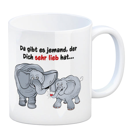 Kaffeebecher zum Thema Liebe mit Elefanten Motiv