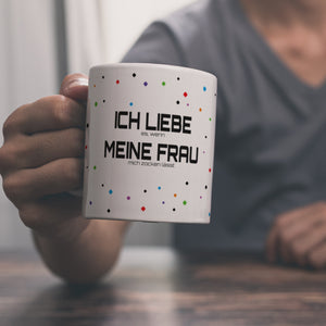 Ich liebe es, wenn meine Frau mich zocken lässt Kaffeebecher mit Pixelherz