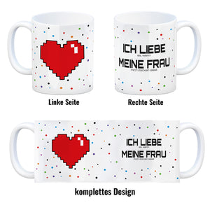 Ich liebe es, wenn meine Frau mich zocken lässt Kaffeebecher mit Pixelherz