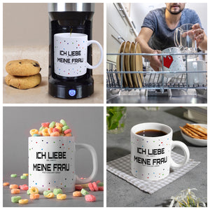Ich liebe es, wenn meine Frau mich zocken lässt Kaffeebecher mit Pixelherz