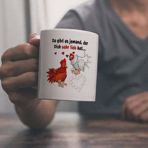 Da gibt es jemand, der dich sehr lieb hat Kaffeebecher mit Hühnern