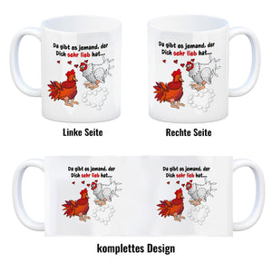 Da gibt es jemand, der dich sehr lieb hat Kaffeebecher mit Hühnern
