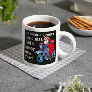 Weihnachten Biker Kaffeebecher mit Weihnachtsmann auf Motorrad