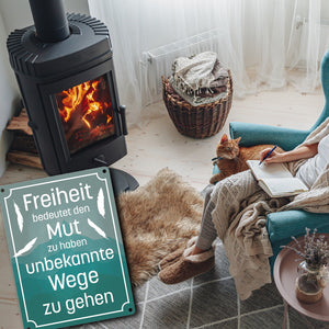 Metallschild mit schönem Spruch über die Freiheit für das Wohnzimmer