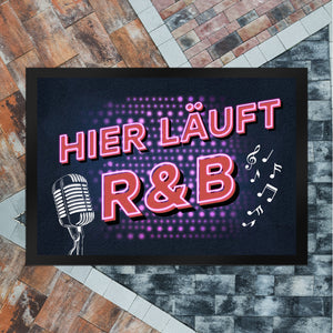 Hier läuft R&B Fußmatte mit Mikrofon und Noten im coolen Retro Look