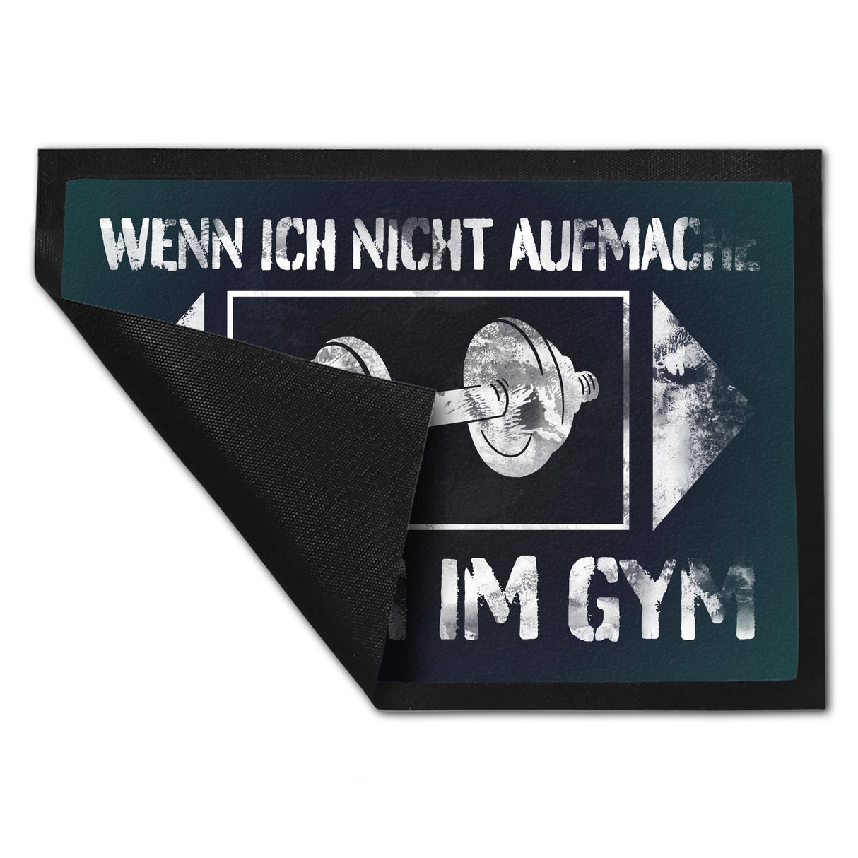 Wenn ich nicht aufmache bin ich im Gym Fußmatte mit Hantel
