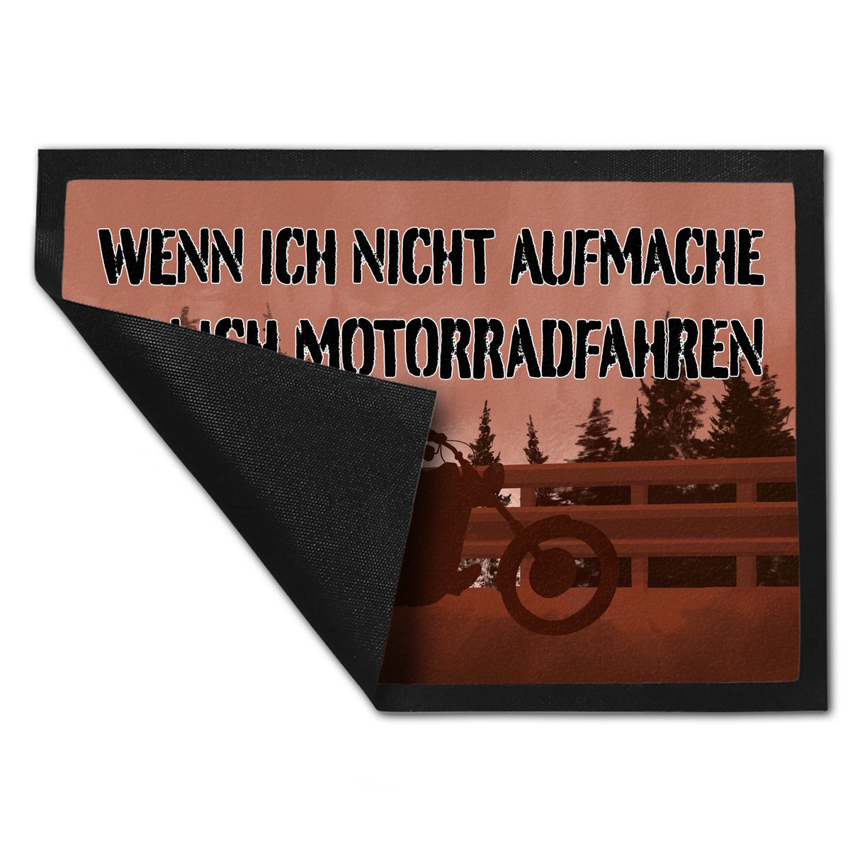 Wenn ich nicht aufmache bin ich Motorradfahren Fußmatte mit Chopper