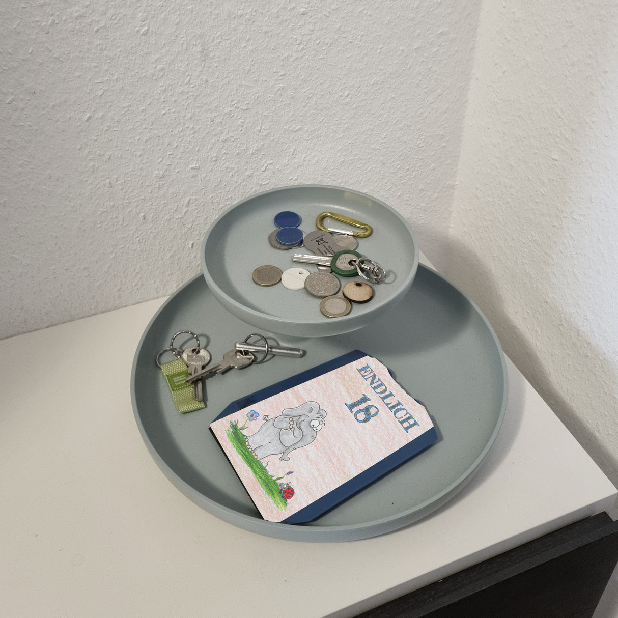 Endlich 18 Parkscheibe mit verliebtem Elefanten