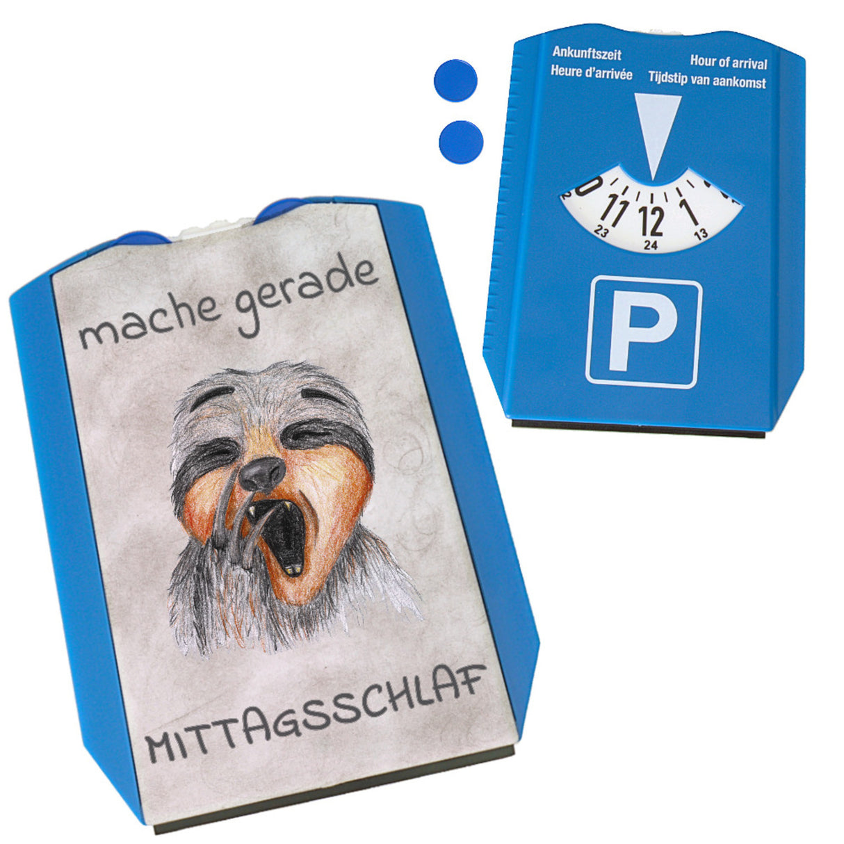 mache gerade Mittagsschlaf Parkscheibe mit Faultier