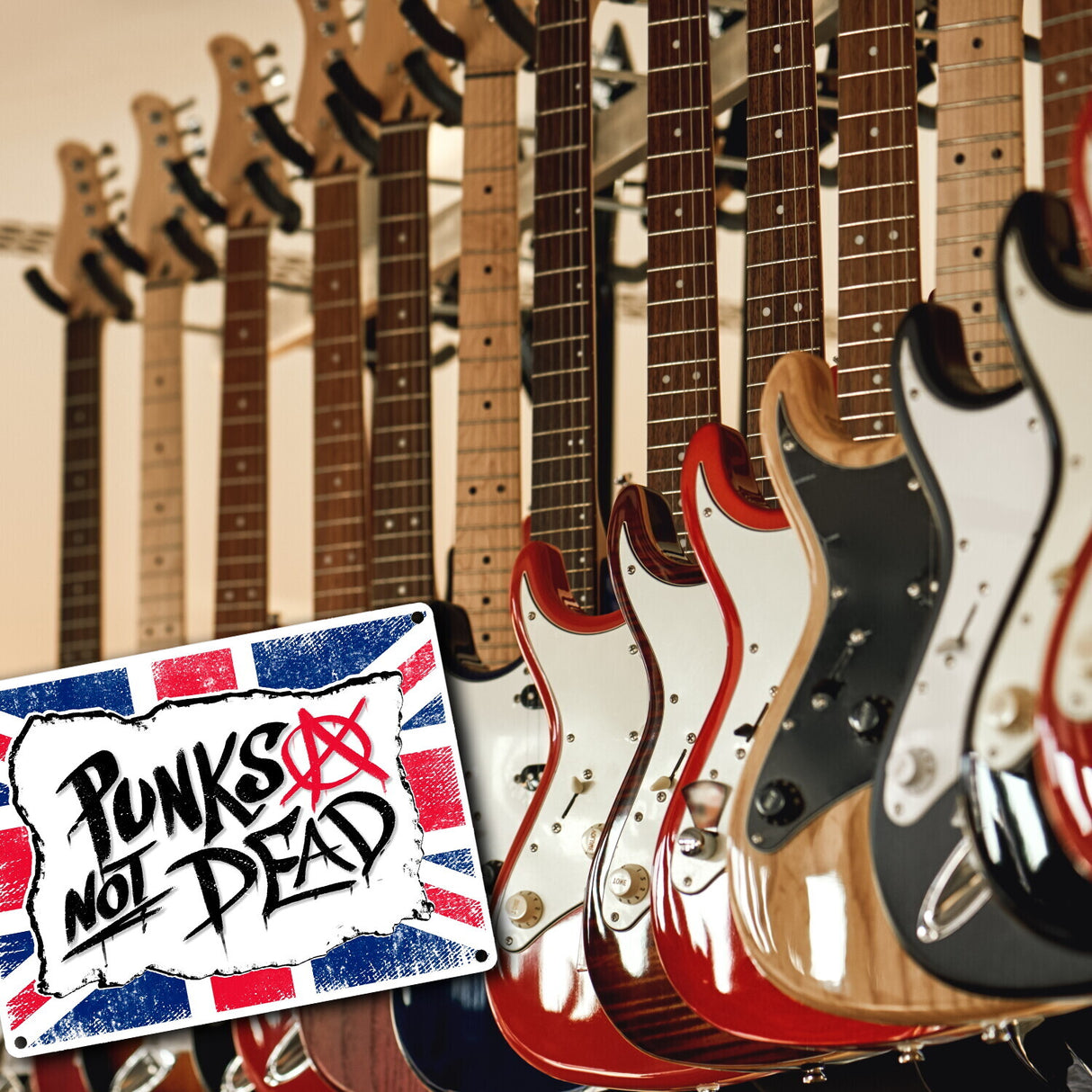 Punks not Dead Union Jack Metallschild