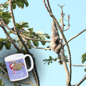 Frohe Faulnachten Kaffeebecher mit süßem weihnachtlichem Faultier