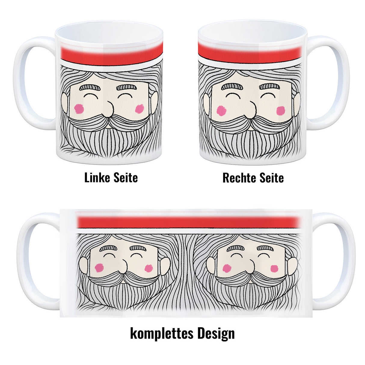 Santa Claus Kaffeebecher mit tollem weihnachtlichem Motiv