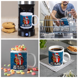 Bist du auch brav gewesen? Kaffeebecher mit coolem Weihnachtsmann