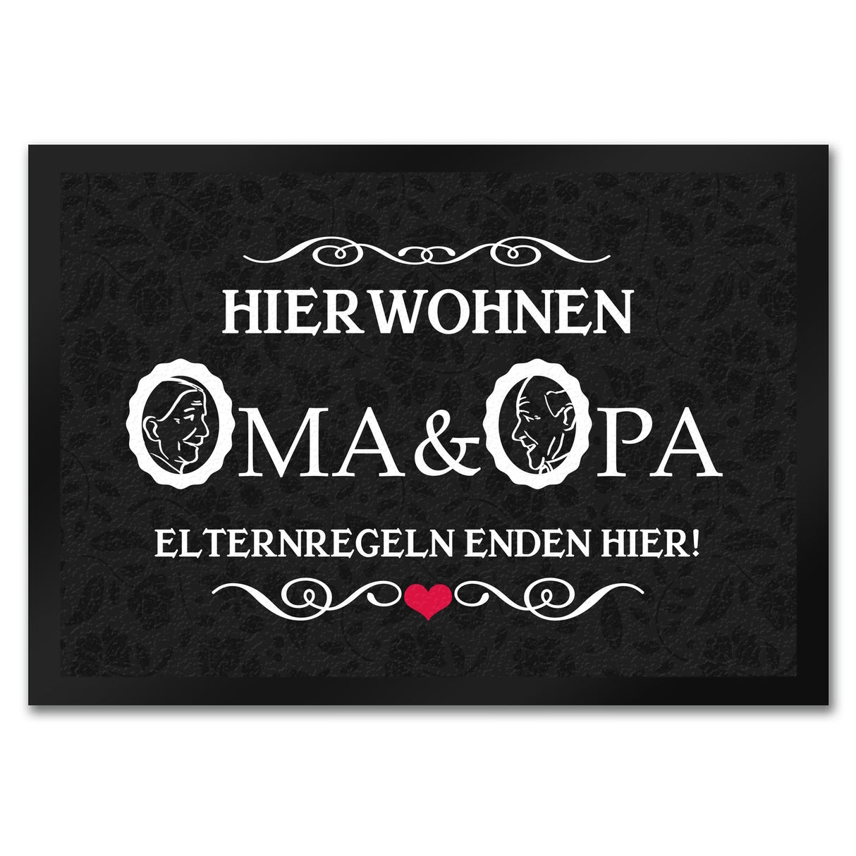 Hier wohnen Oma & Opa Fußmatte im Vintage-Look