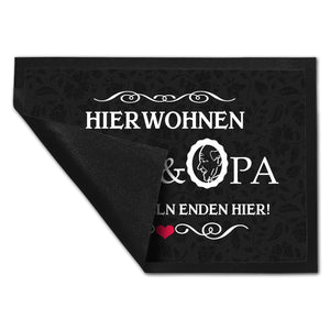 Hier wohnen Oma & Opa Fußmatte im Vintage-Look