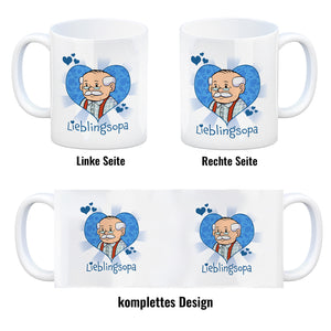 Lieblingsopa Kaffeebecher mit Opa im Herz