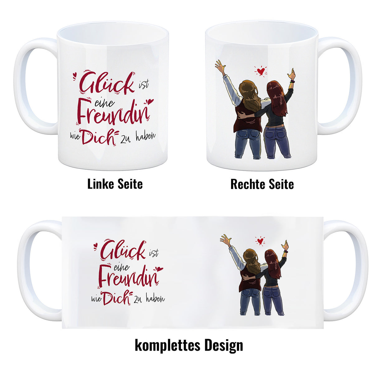 Freundinnen Kaffeebecher mit Spruch und Mädels-Motiv