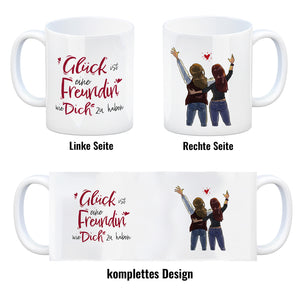 Freundinnen Kaffeebecher mit Spruch und Mädels-Motiv