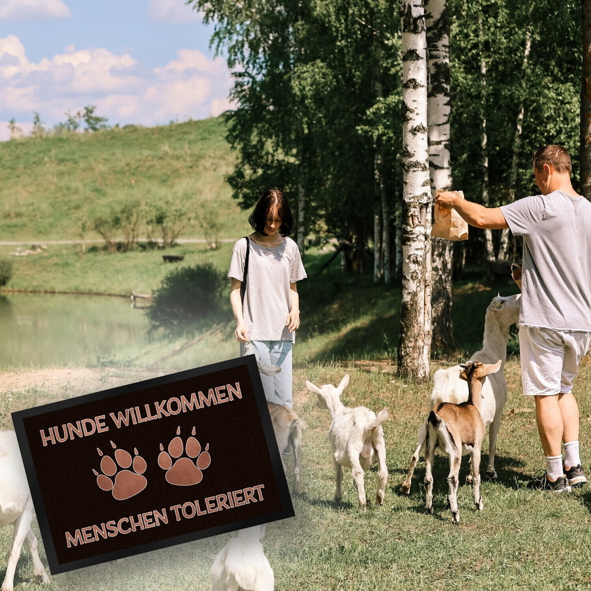 Hunde willkommen Menschen toleriert Fußmatte