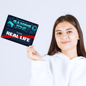 Willkommen in der Gaming Zone Tschüss Real Life Spaß Ortsschild