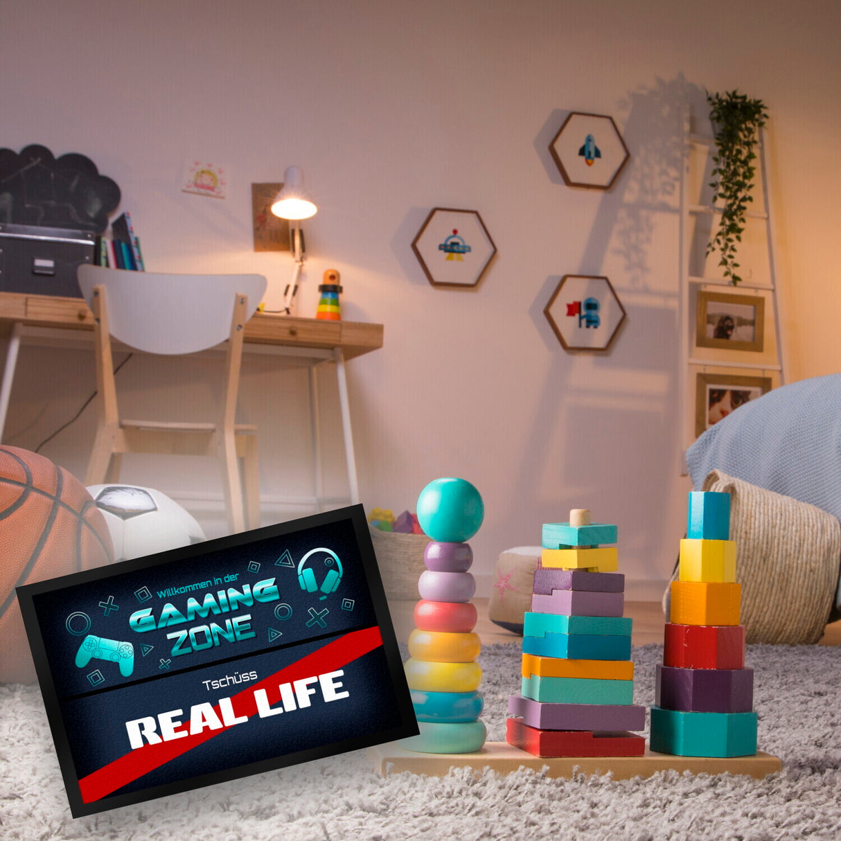 Willkommen in der Gaming Zone Tschüss Real Life Fußmatte