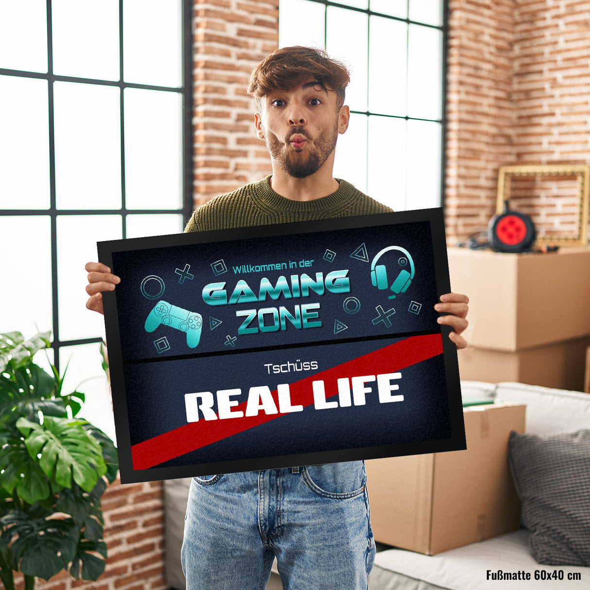 Willkommen in der Gaming Zone Tschüss Real Life Fußmatte
