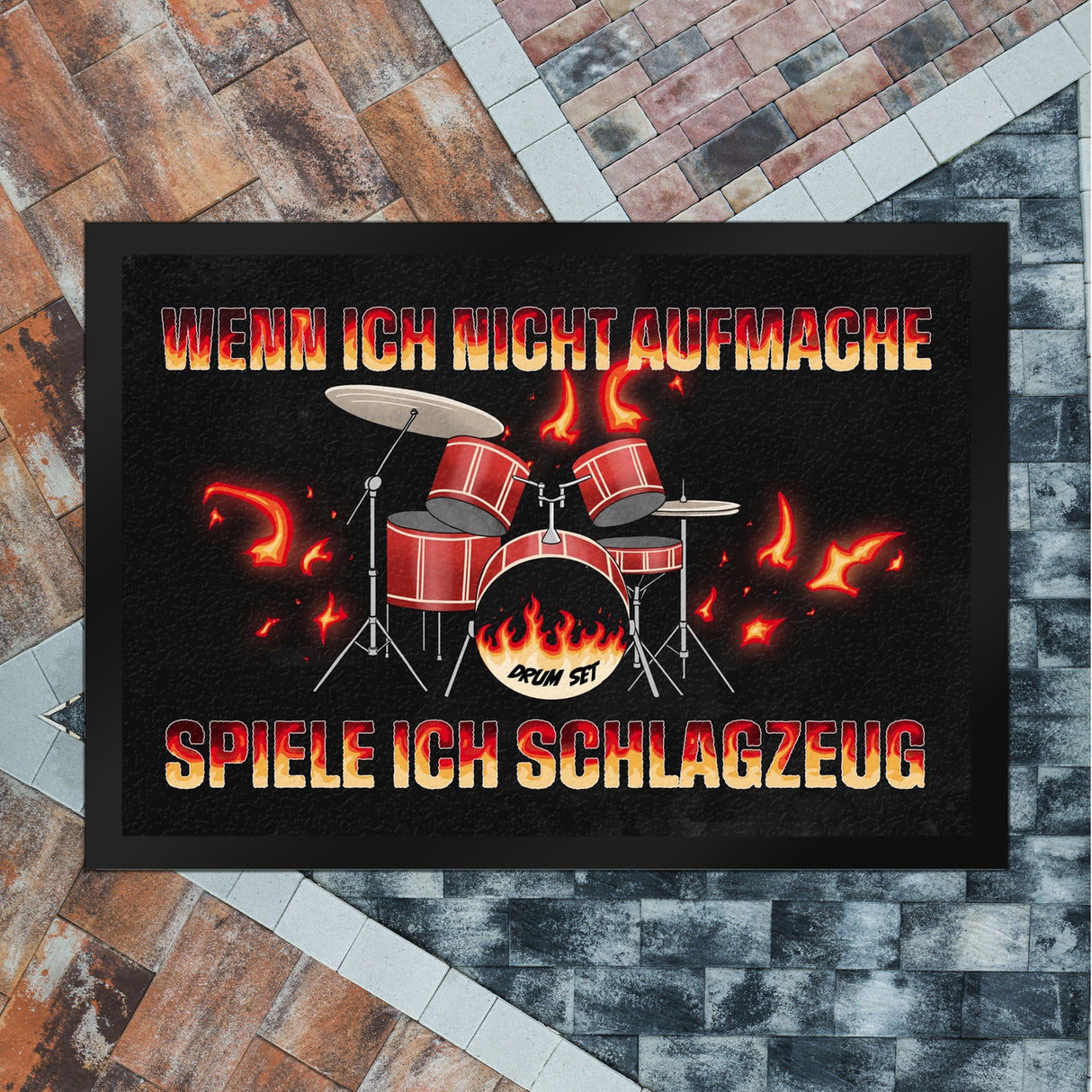 Wenn ich nicht aufmache, spiele ich Schlagzeug Fußmatte für Schlagzeuger