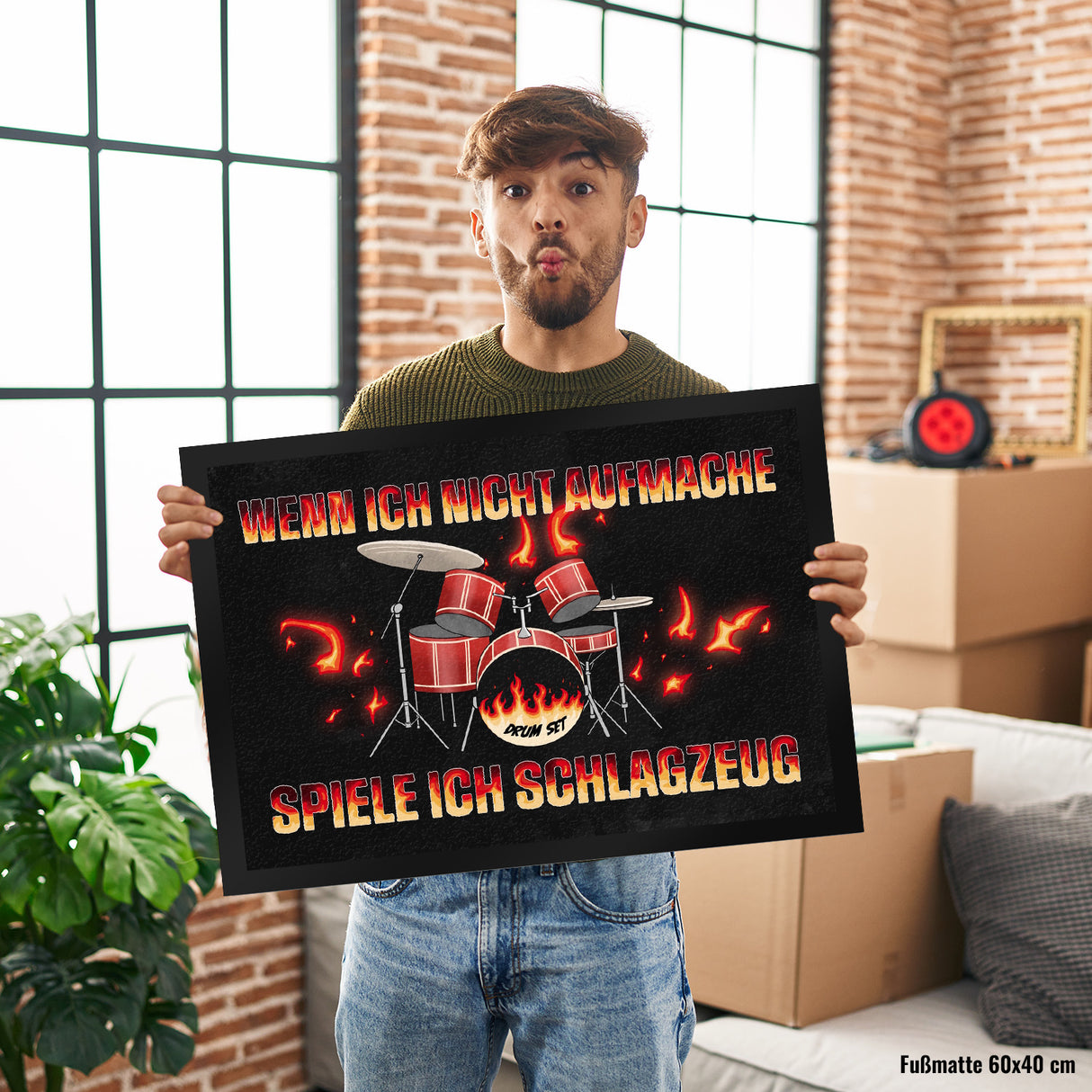 Wenn ich nicht aufmache, spiele ich Schlagzeug Fußmatte für Schlagzeuger