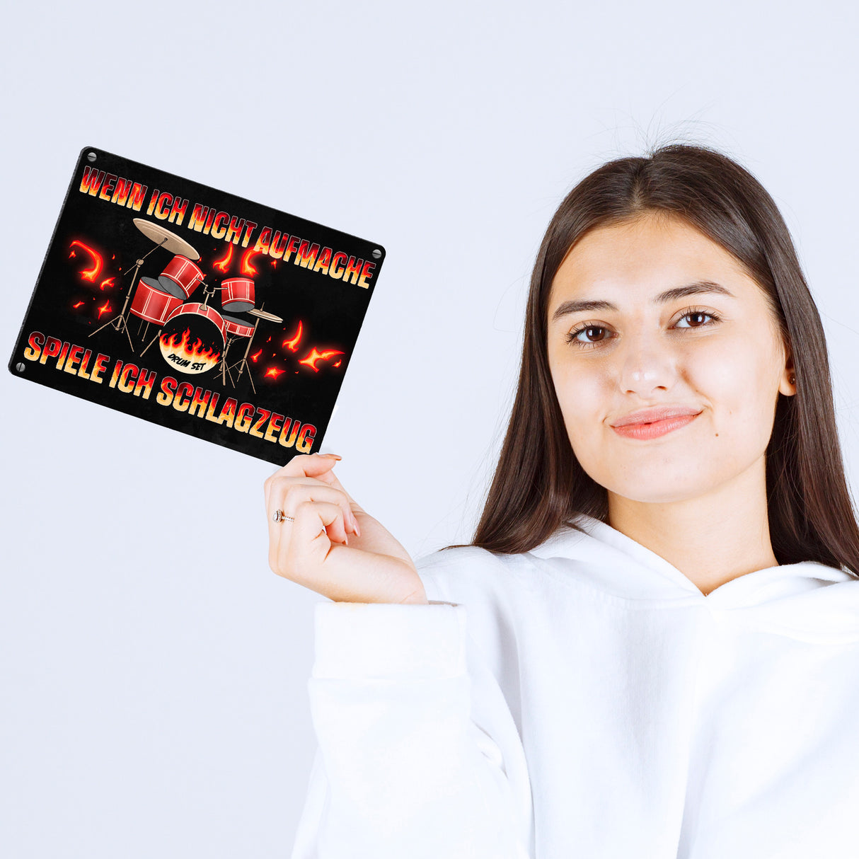 Wenn ich nicht aufmache, spiele ich Schlagzeug Metallschild für Schlagzeuger
