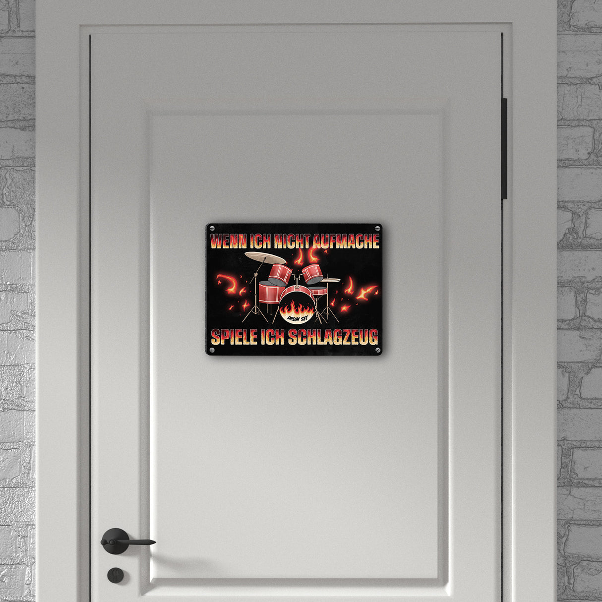 Wenn ich nicht aufmache, spiele ich Schlagzeug Metallschild für Schlagzeuger