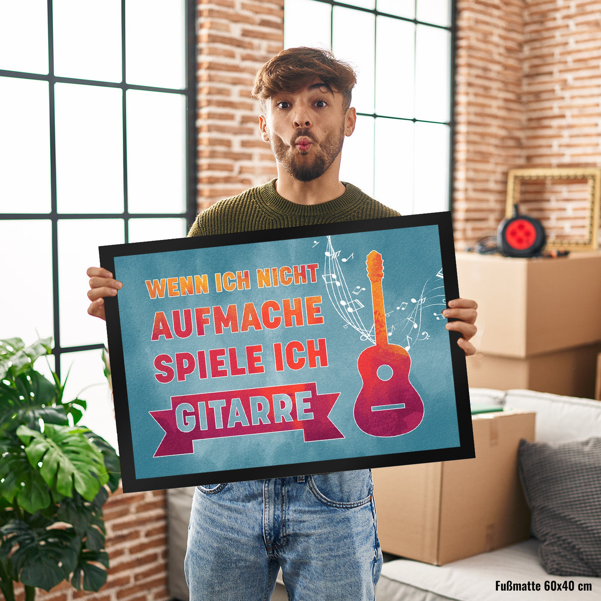 Wenn ich nicht aufmache, spiele ich Gitarre Fußmatte für Gitarristen