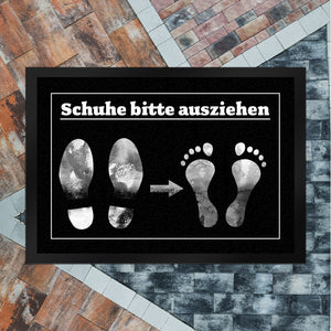 Schuhe bitte ausziehen Fußmatte mit witzigem Motiv