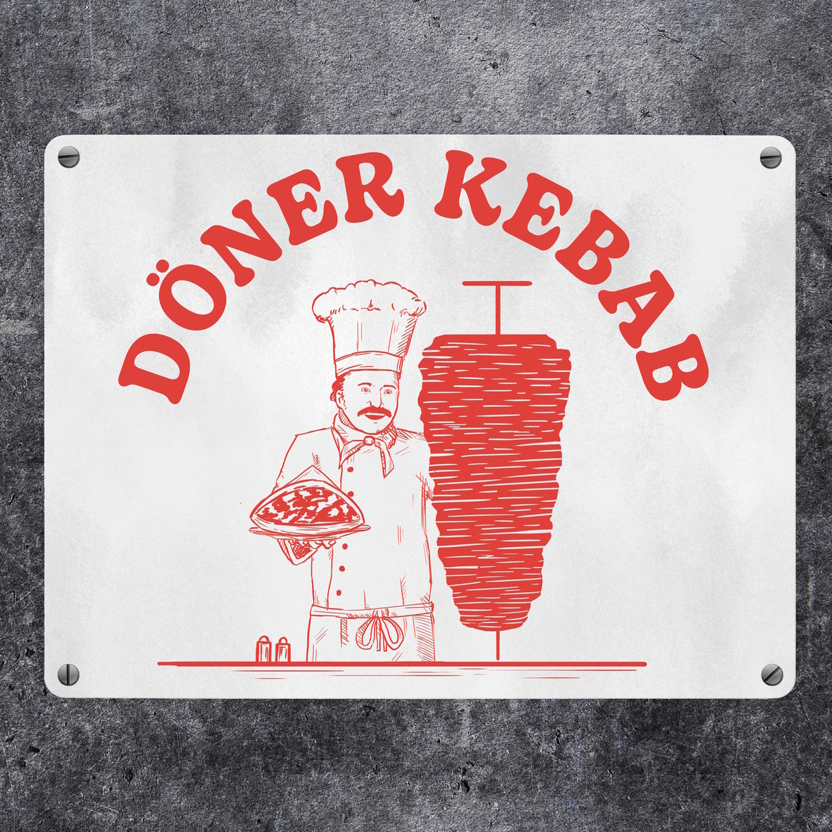 Döner Kebab lustiges Metallschild mit Dönermotiv