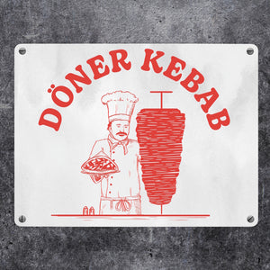 Döner Kebab lustiges Metallschild mit Dönermotiv