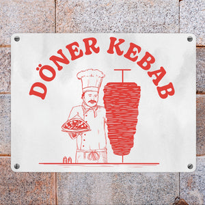 Döner Kebab lustiges Metallschild mit Dönermotiv